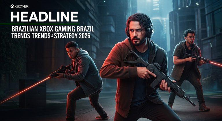 Brazilian Xbox gamer at home with Series X, showcasing Game Pass and cloud streaming