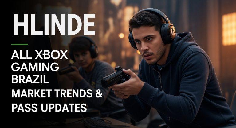 Brazilian gamer enjoying Xbox Game Pass in a cozy living room with Brazil-themed decor.