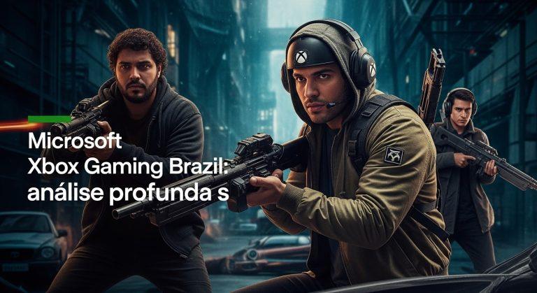 Brazilian gamer with Xbox controller and price plans shown in digital tags