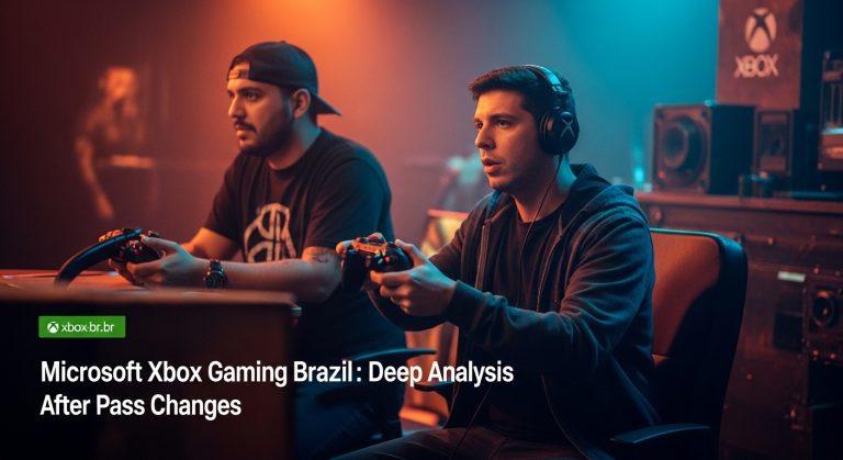 Editorial photo showing Xbox console and Brazilian market imagery.