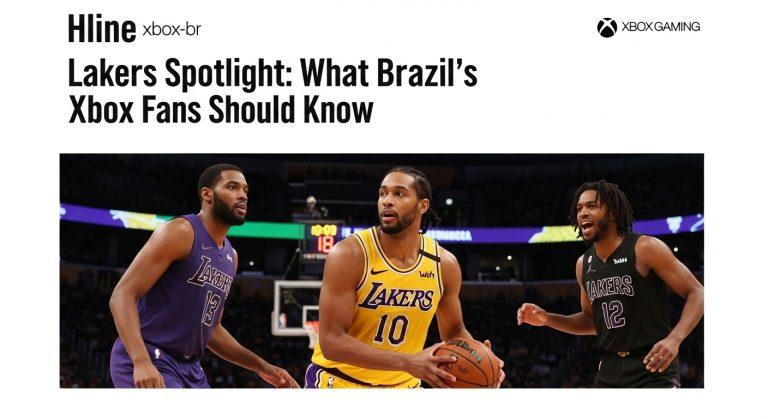 Brazilian Xbox gamer watching Lakers game