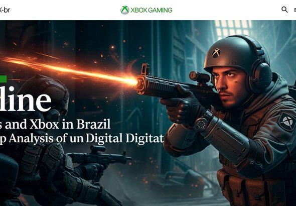 Editorial illustration of a Brazilian Xbox gamer considering policy shifts and digital security.